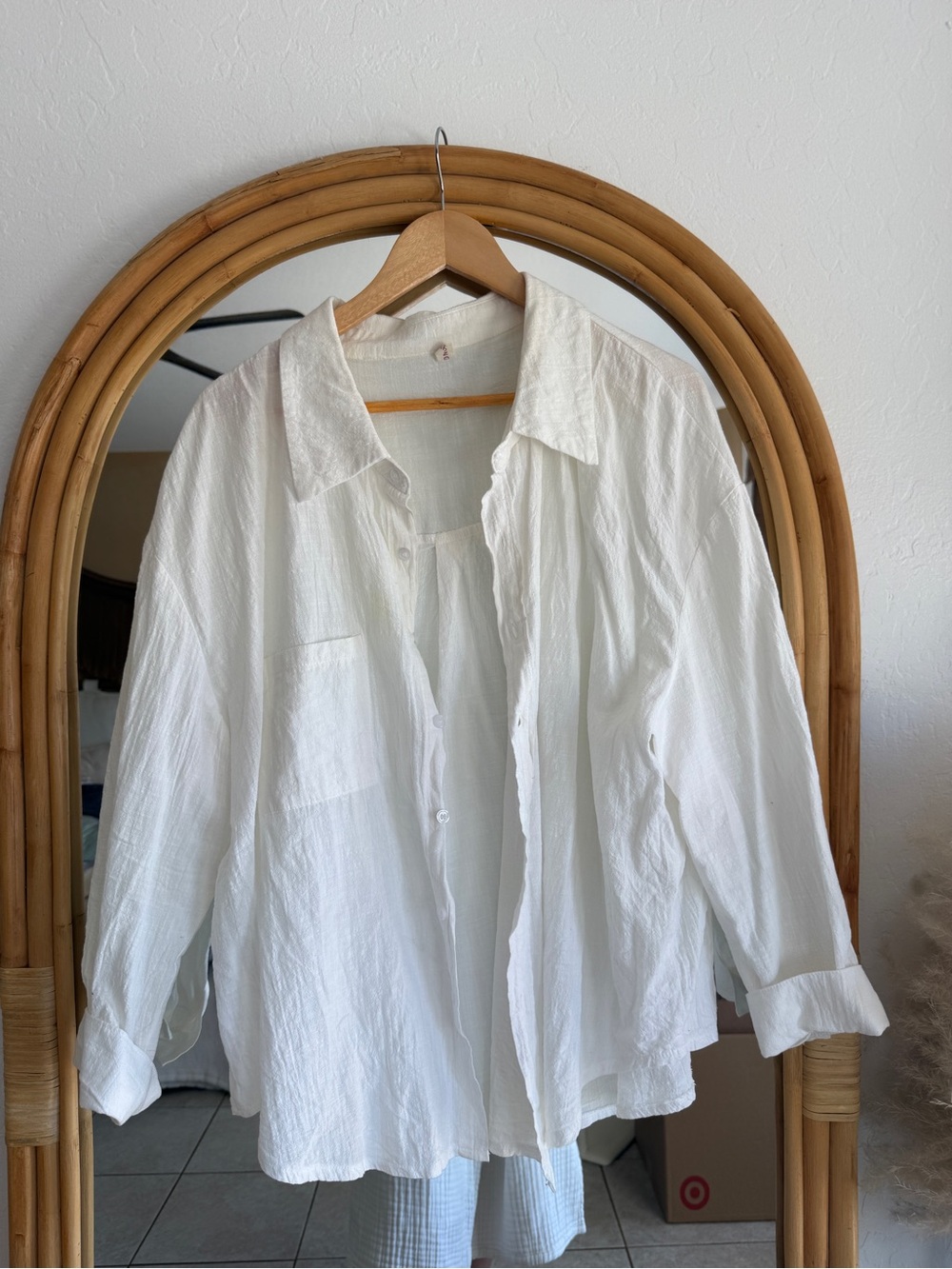 Classic White Men's Button-Up Shirt